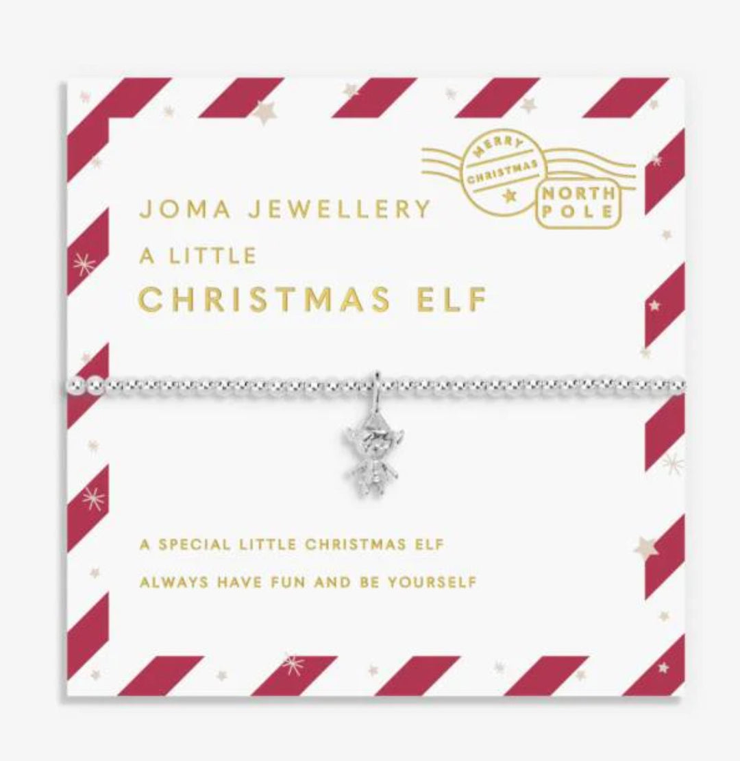 LOVE FROM SANTA CHRISTMAS ELF SILVER BRACELET SILVER PLATED