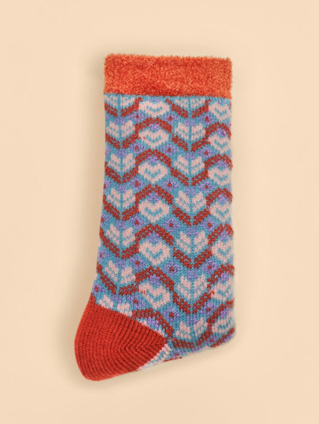 FAIR ISLE TEAL COSY SOCKS