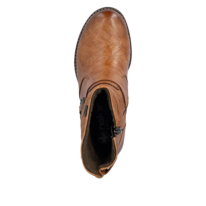 Rieker Women's Brown Leather Ankle Boots 74857-22