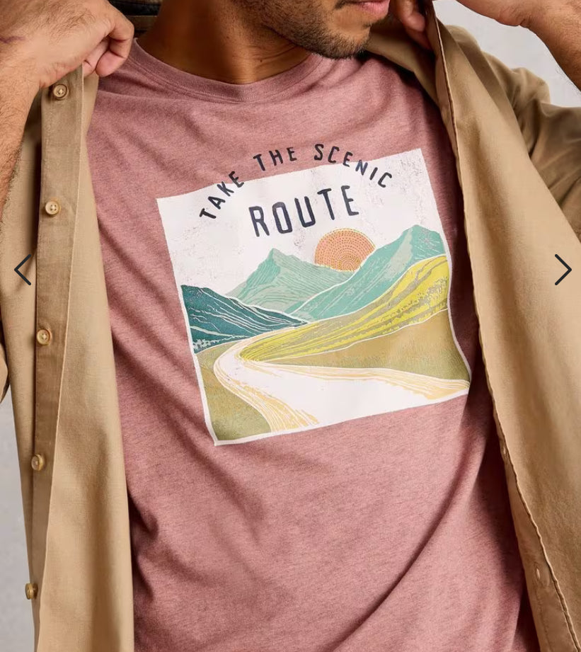 ABERSOCH GRAPHIC SCENE BIKE PINK PRINT