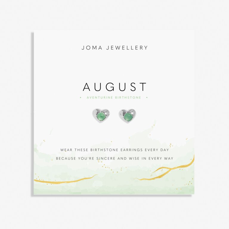 AUGUST AVENTURINE BIRTHSTONE SILVER-PLATED EARRINGS