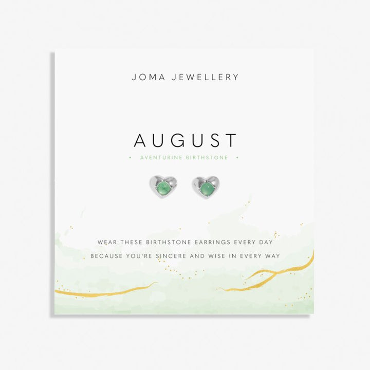 AUGUST AVENTURINE BIRTHSTONE SILVER-PLATED EARRINGS