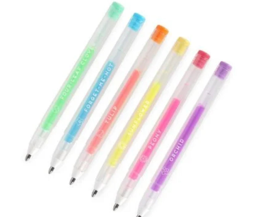 SET OF 6 MINI GEL PENS - PASTEL COLOURS