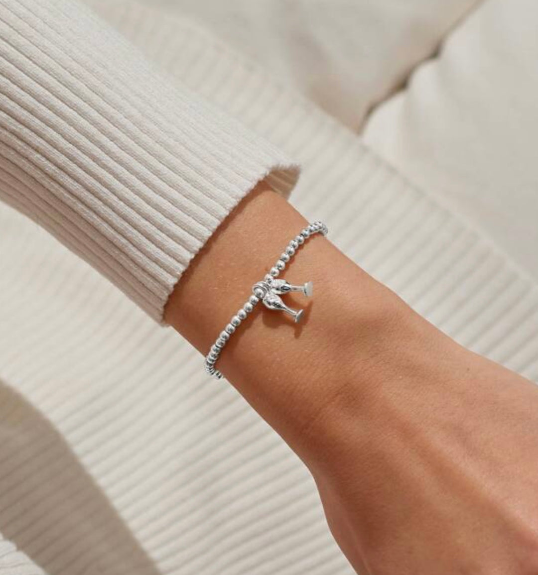 CHRISTMAS A LITTLE CHRISTMAS CHEER SILVER PLATED BRACELET