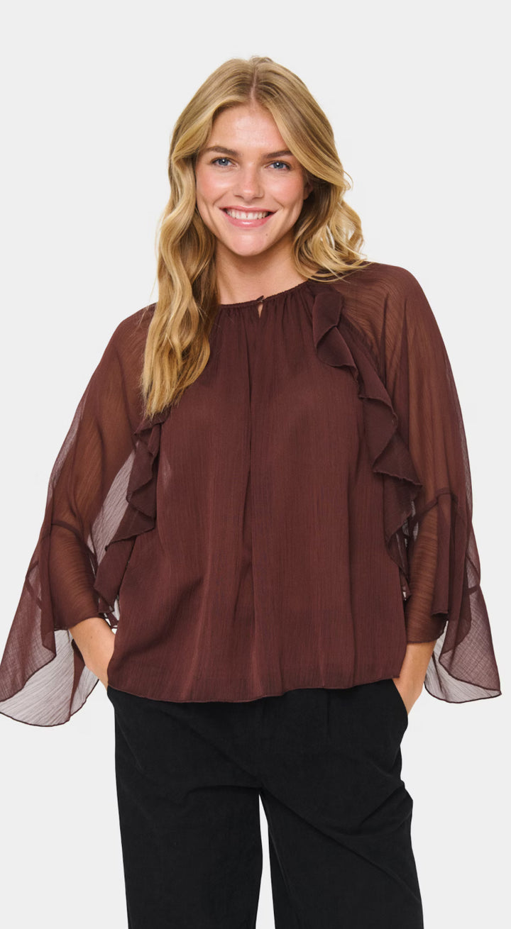 MAVIS SZ BLOUSE FUDGE