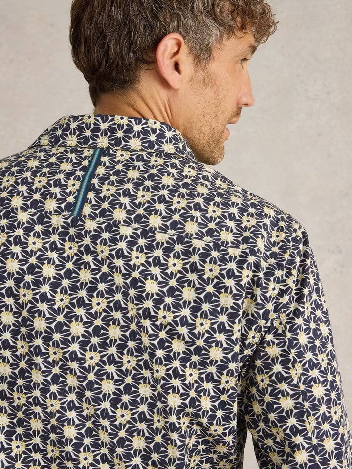 FUJI FLOWER PRINTED SHIRT NAVY PRINT