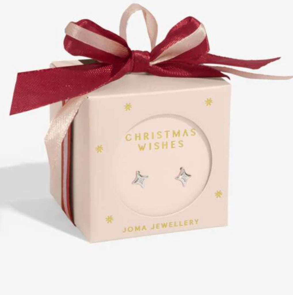 EARRING BAUBLE CHRISTMAS WISHES SILVER PLATED STUDS