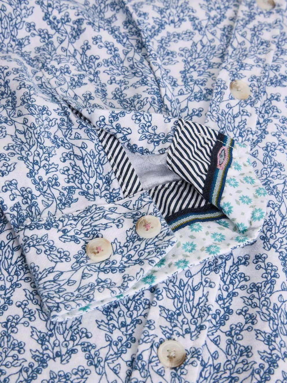 FINSBURY VINE PRINT SHIRT WHITE PRINT