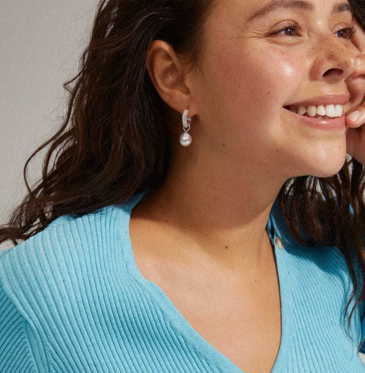 EDELE PEARL EARRINGS SILVER PLATED