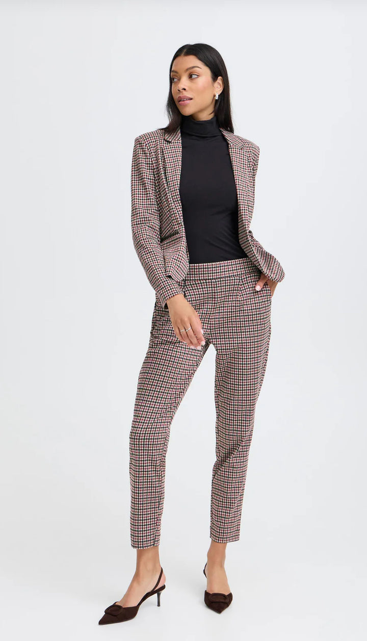 ROWAN BUTTON TROUSERS PORT ROYALE CHECK