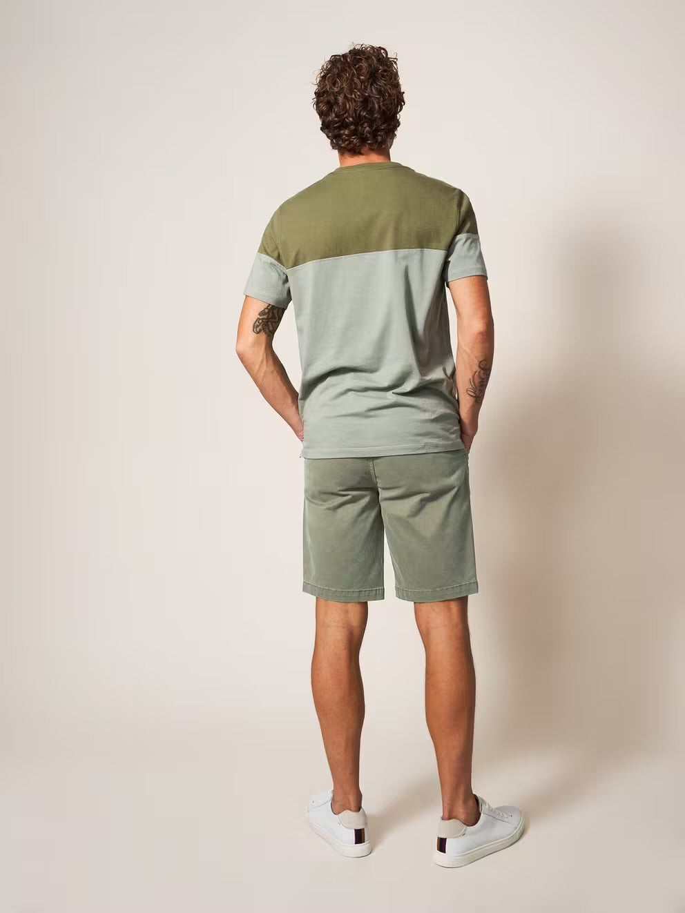 SUTTON ORGANIC CHINO SHORTS LIGHT GREEN