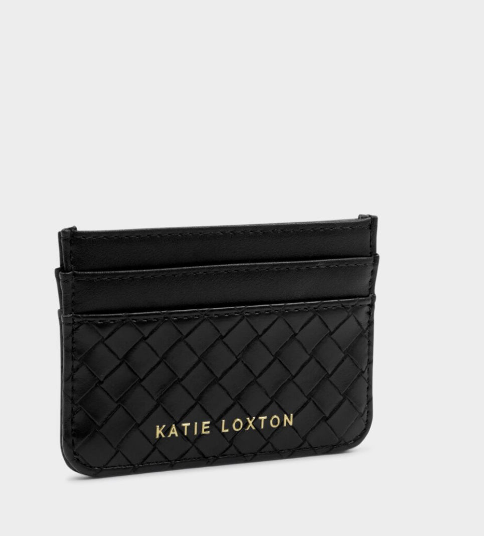 NOVA WOVEN TEXTURE CARDHOLDER | BLACK