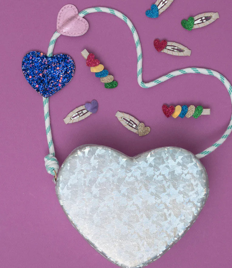 HOLOGRAPH HEART BAG PINK MULTI