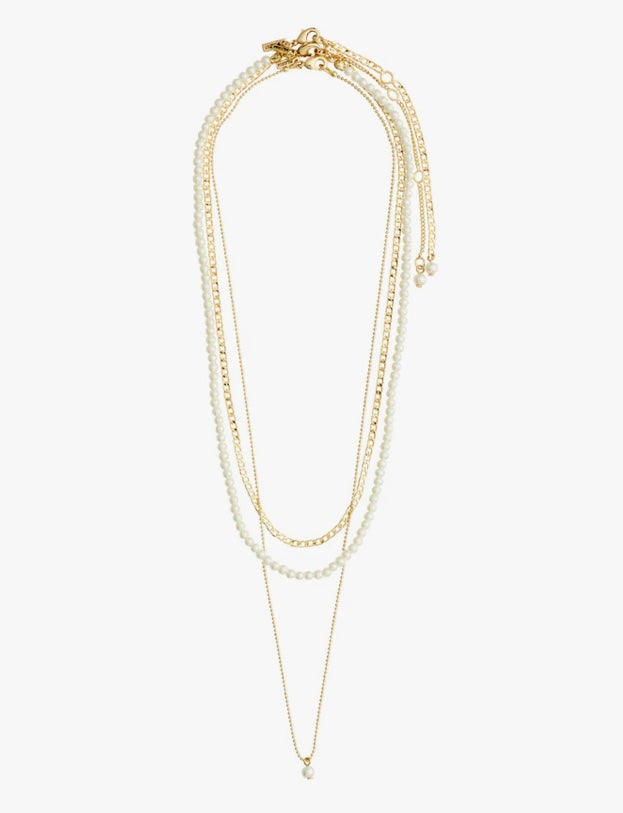 BAKER GOLD PLATED 3 IN 1 NECKLACE SET