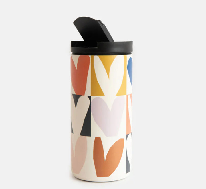 MULTI CHECKMATE HEARTS INSULATED COFFEE CUP