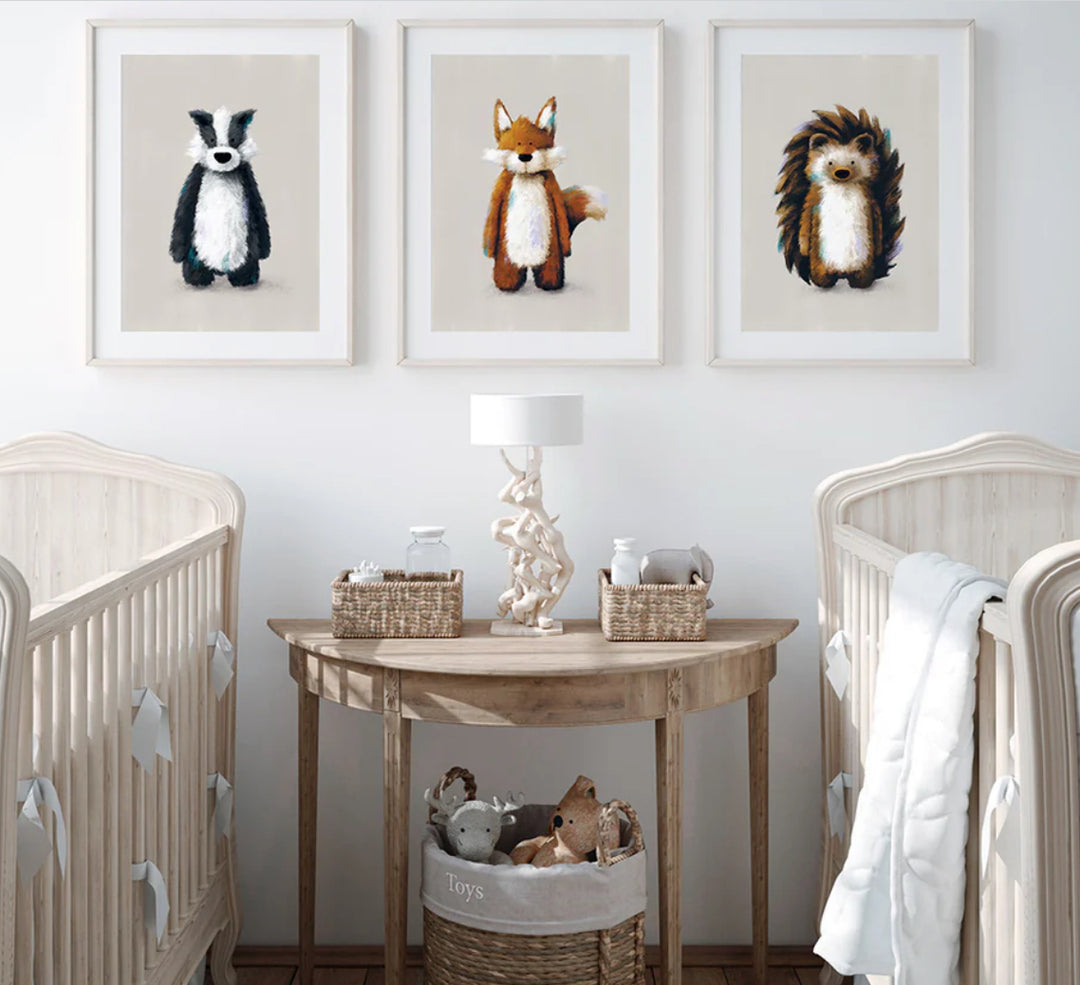 A4 NURSERY WOODLAND SET OF 3 PRINTS