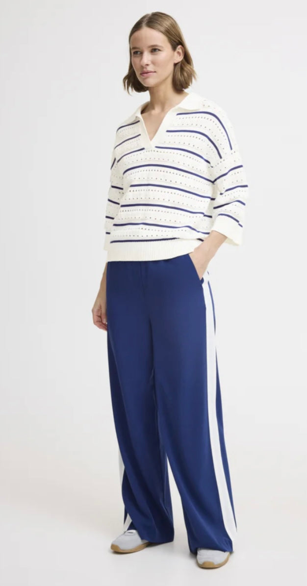 MARSHMALLOW MIX MADALENA POLO KNIT TOP