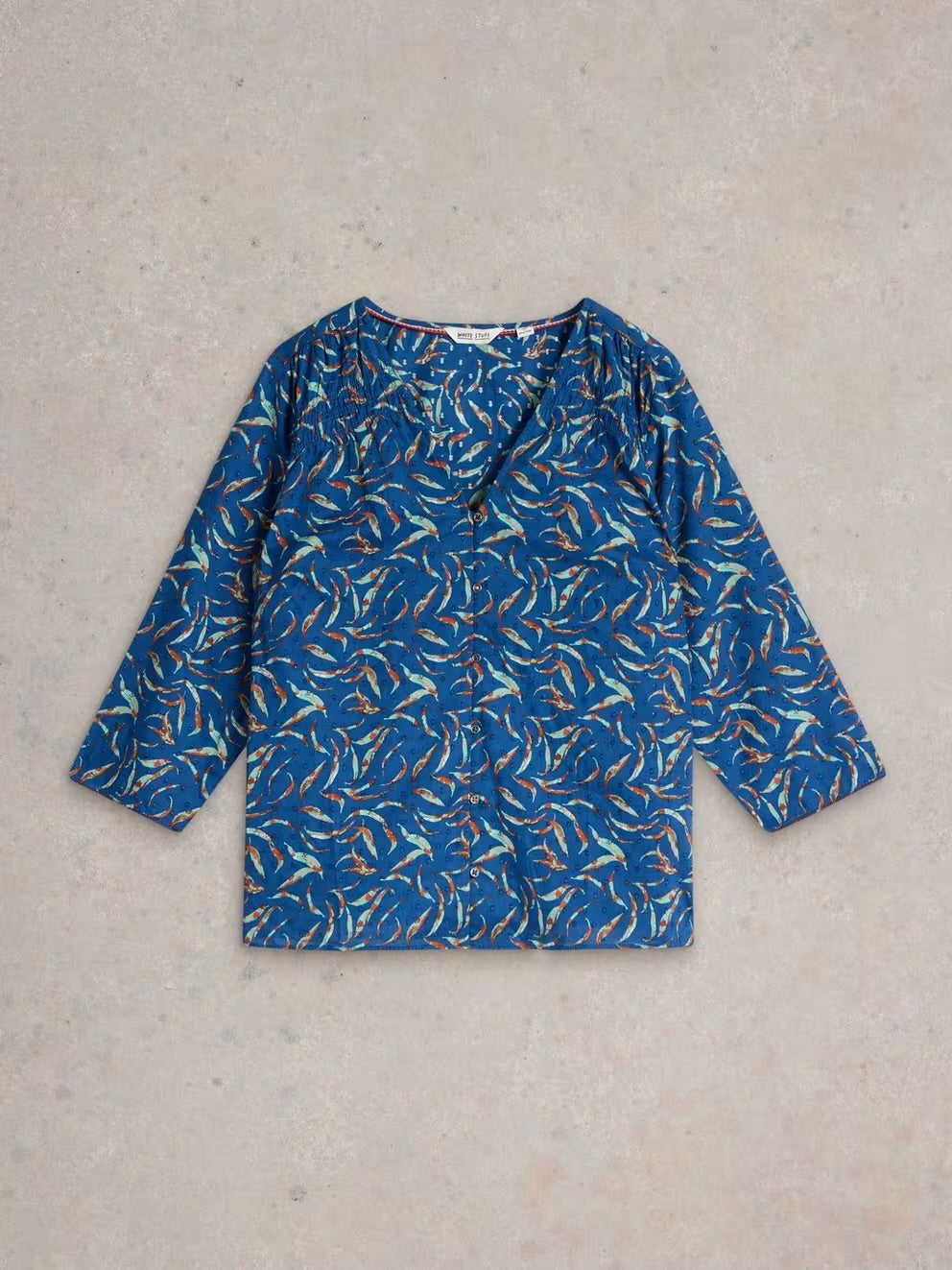 RAE ORGANIC COTTON TOP BLUE PRINT