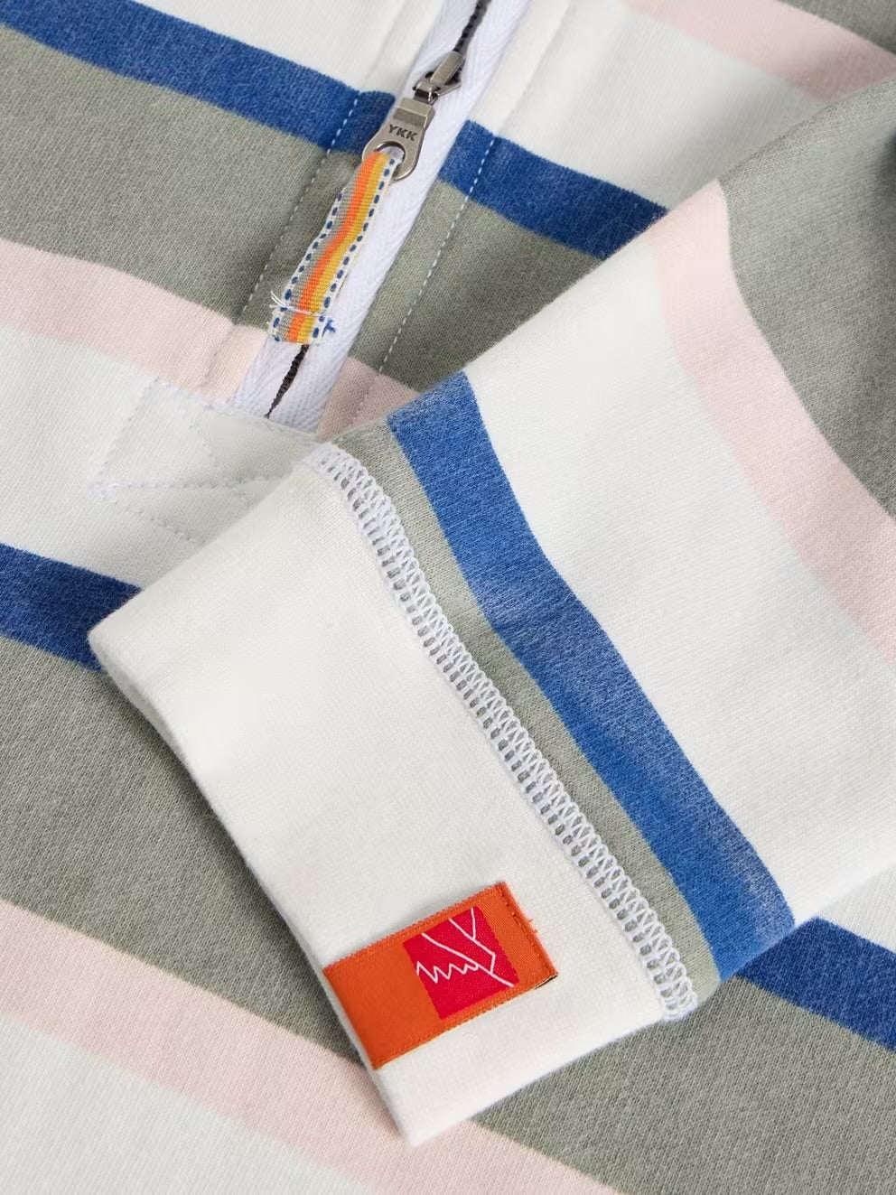 STRIPE HALF ZIP SWEAT GREEN MLT