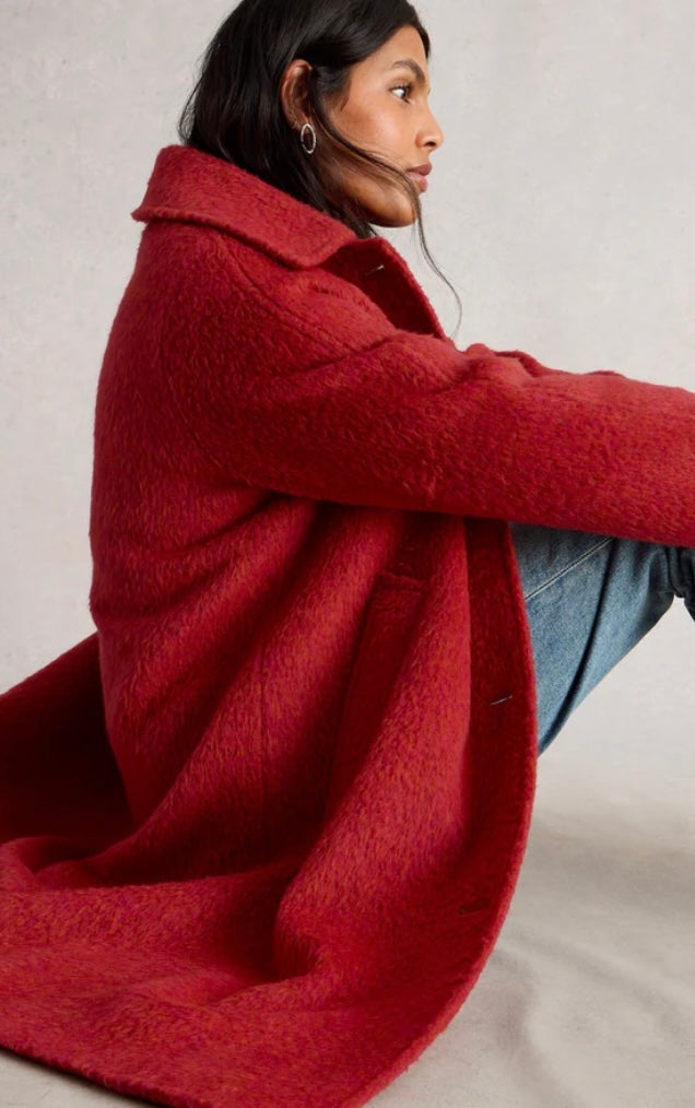 KELSEY WOOL BLEND COAT BRIGHT RED