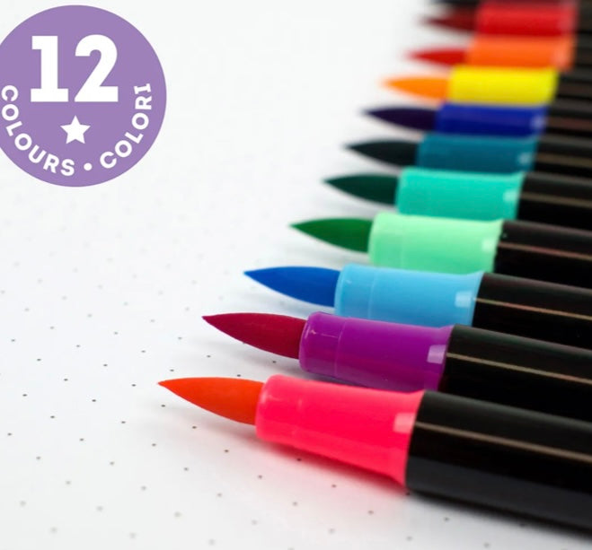 BRUSH MARKERS PACK OF 12