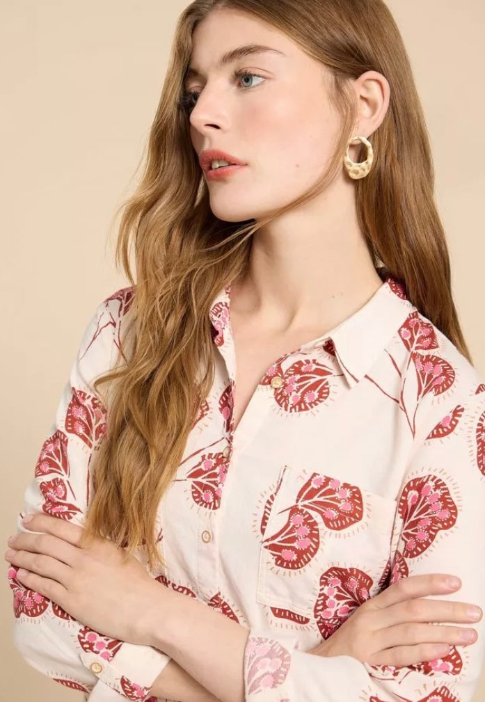 IVORY PRINT SOPHIE ORGANIC COTTON SHIRT