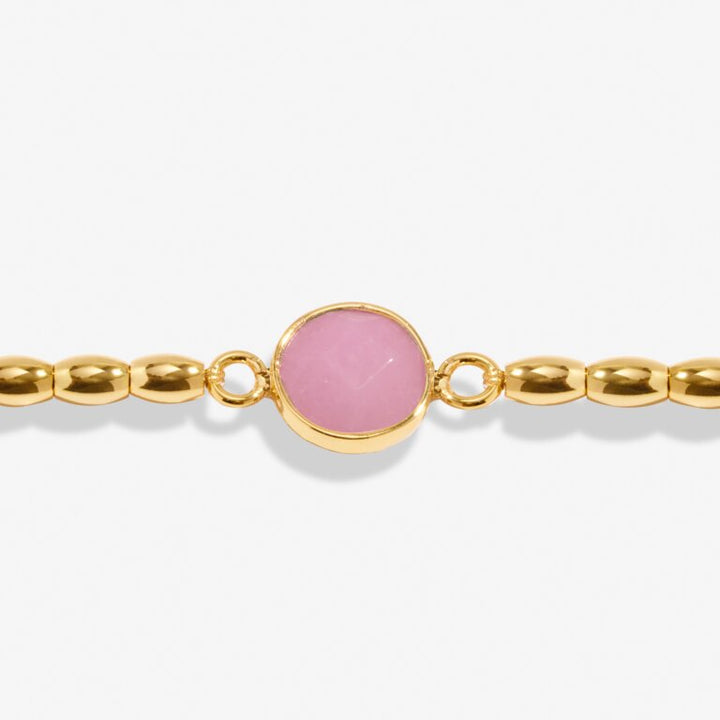 SERENITY STONES PINK JADE GOLD PLATED BRACELET