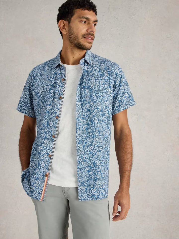 FINSBURY PAISLEY PRINTED SHIRT BLUE PRINT