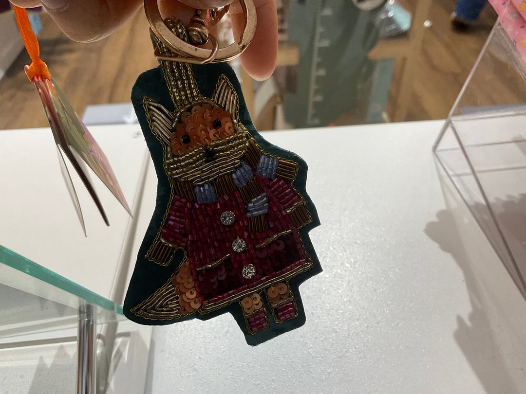 BEADED KEYRING FALL FOX