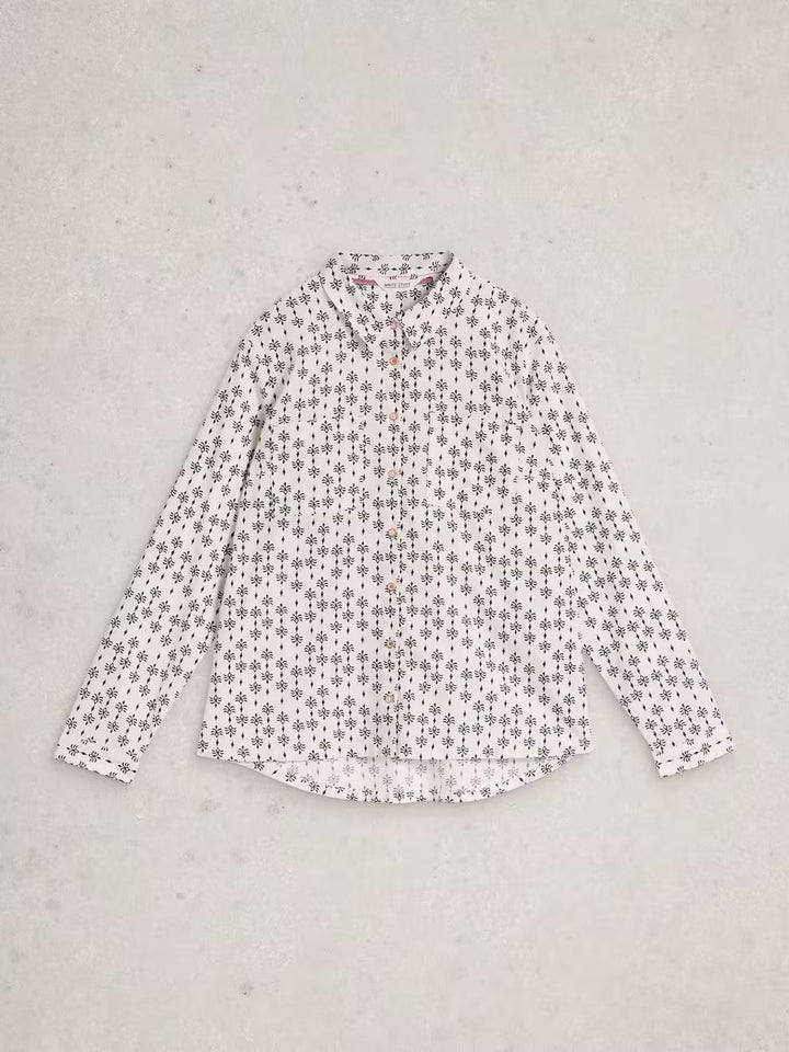 SOPHIE COTTON ORGANIC SHIRT WHITE PRINT