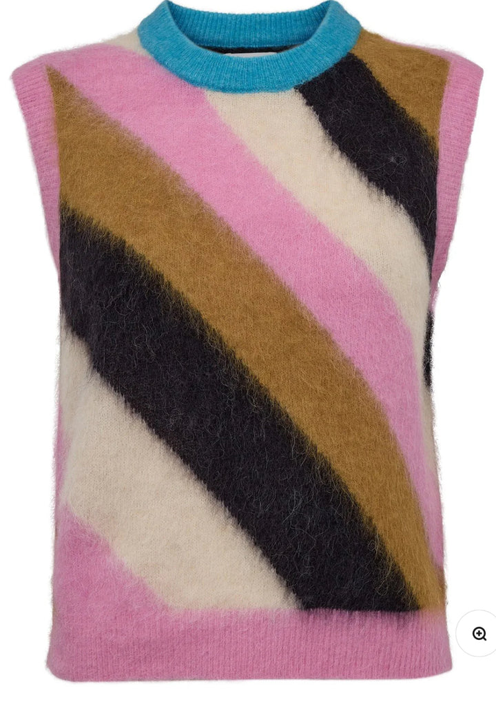 SURI MULTI STRIPE VEST OBSIDIAN