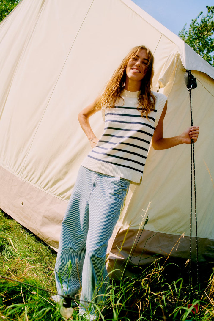 LARO PANTS BLUE STRIPE DENIM