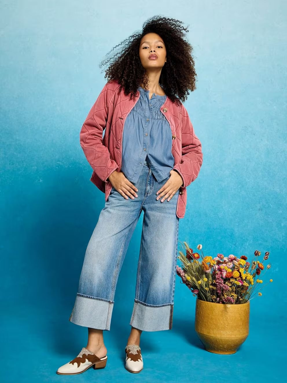 TAMMIE CHAMBRAY SHIRT MID DENIM