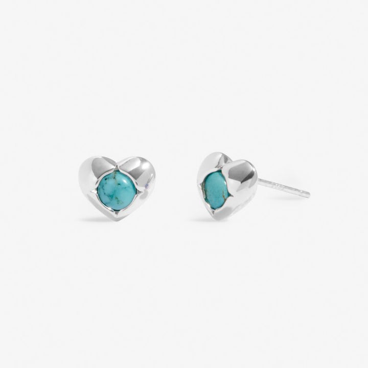 DECEMBER TURQUOISE BIRTHSTONE SILVER PLATED EARRINGS