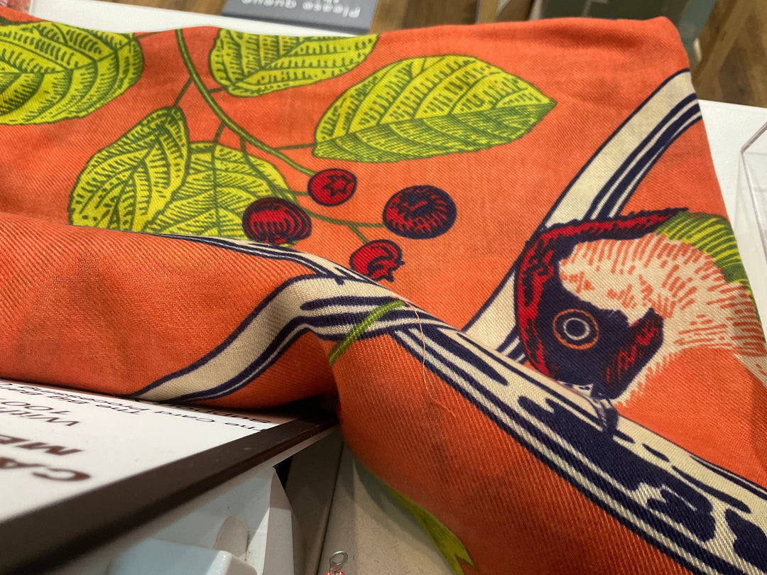 PRINTED SCARF AMONGST THE TREES