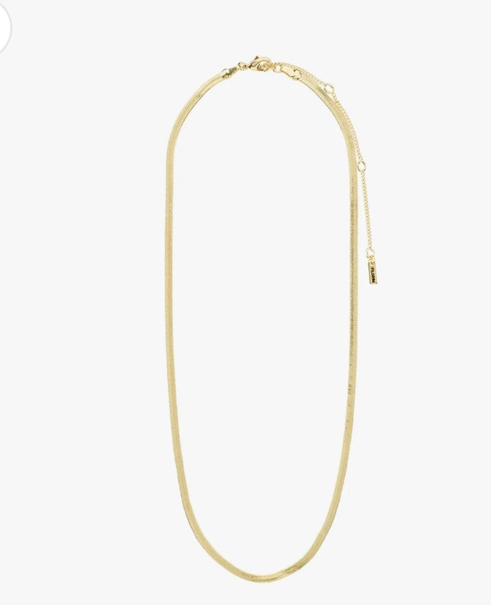 JOANNA RECYCLED GOLD PLATED FLAT SNAKE CHAIN NECKLACE