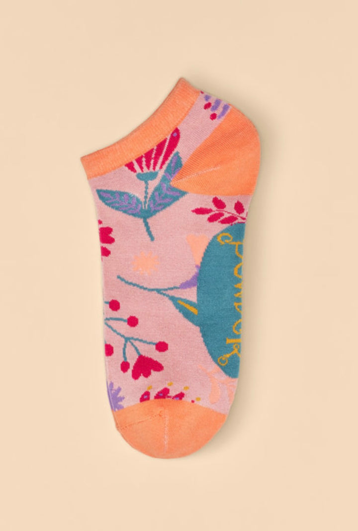 WATERCOLOUR FLOWERS TRAINER SOCKS PETAL