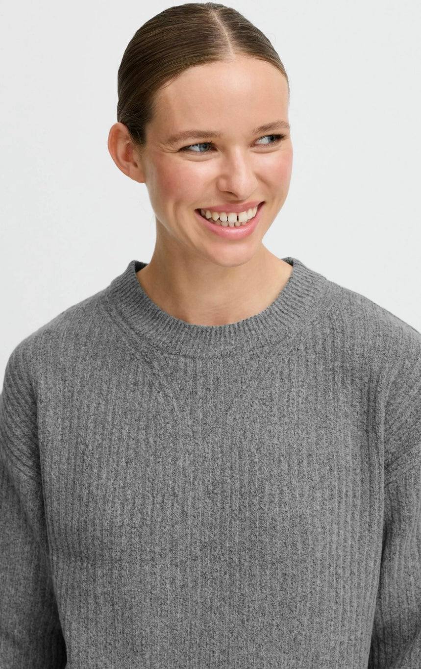 MID GREY MELANGE ONEMA ONECK JUMPER