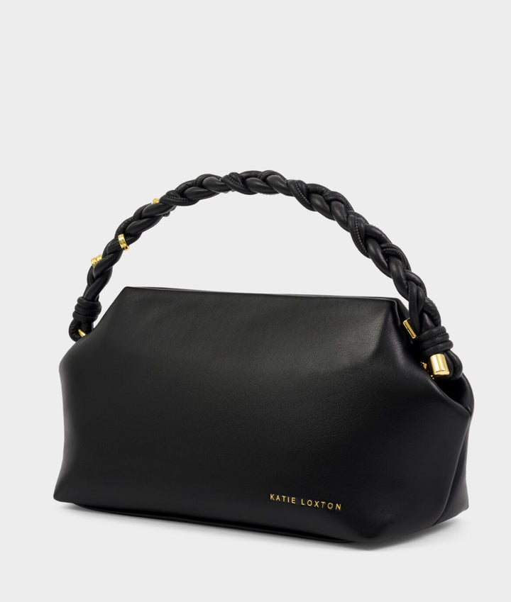 ARDEN BRAIDED TOP HANDLE BAG | BLACK