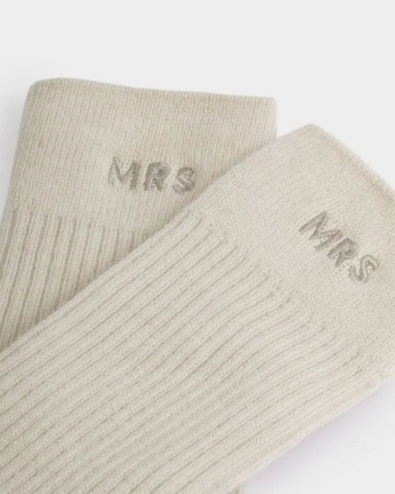MR & MRS SOCKS GIFT SET | OFF WHITE/ BLACK