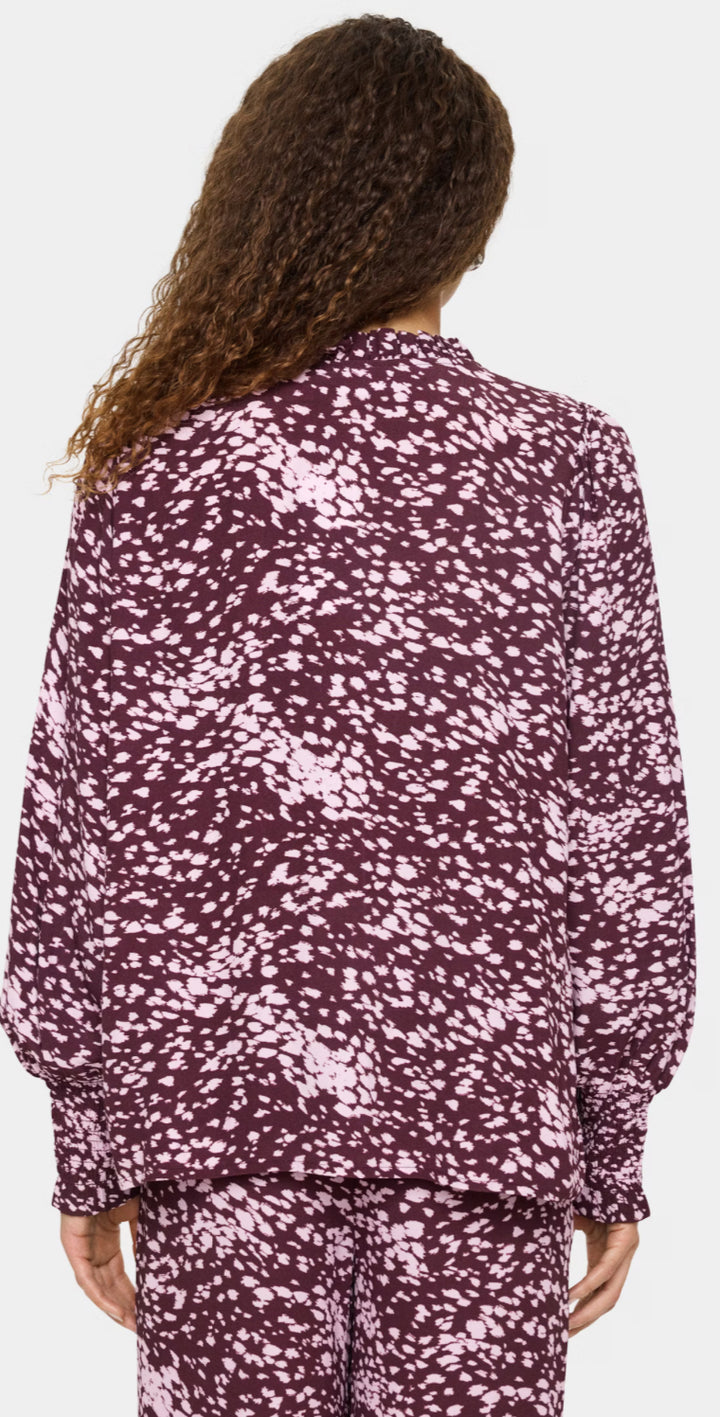 MALIKA SZ BLOUSE FUDGE SPOTTY ANIMAL
