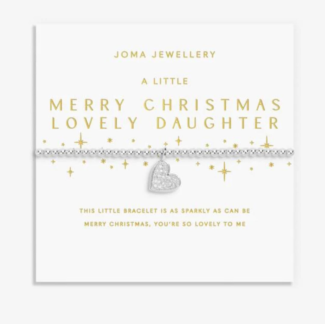 A LITTLE MERRY CHRISTMAS LOVELY DAUGHTER SILVER PLATED BRACELET