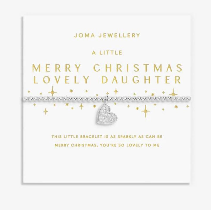 A LITTLE MERRY CHRISTMAS LOVELY DAUGHTER SILVER PLATED BRACELET