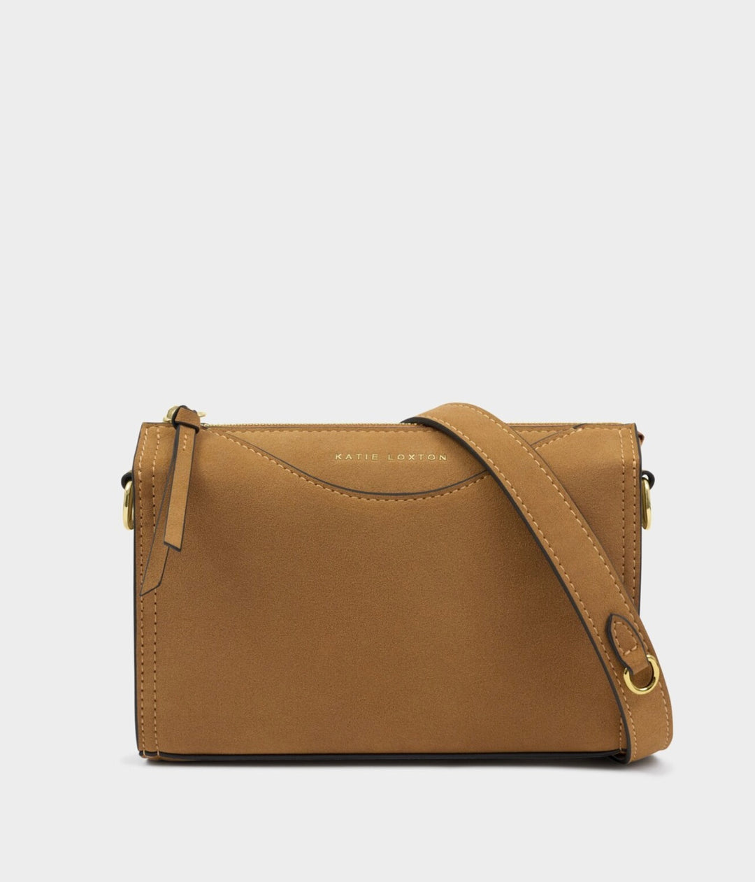 ALBA FAUX SUEDETTE CROSSBODY BAG | CARAMEL SUEDETTE