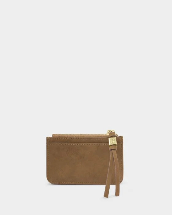 GIFT BOXED COIN & CARDHOLDER CARAMEL SUEDETTE
