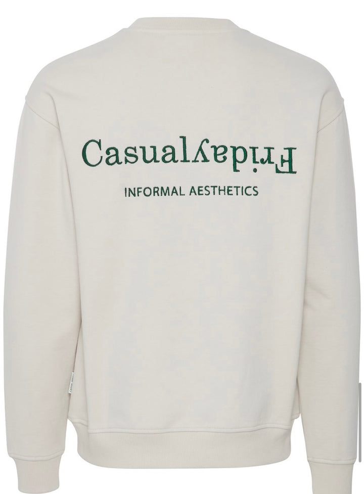 SAGE WITH BACK EMBROIDERY PUMICE STONE SWEATSHIRT