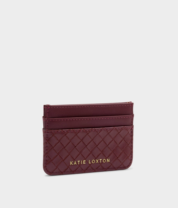NOVA WOVEN TEXTURE CARDHOLDER CHERRY