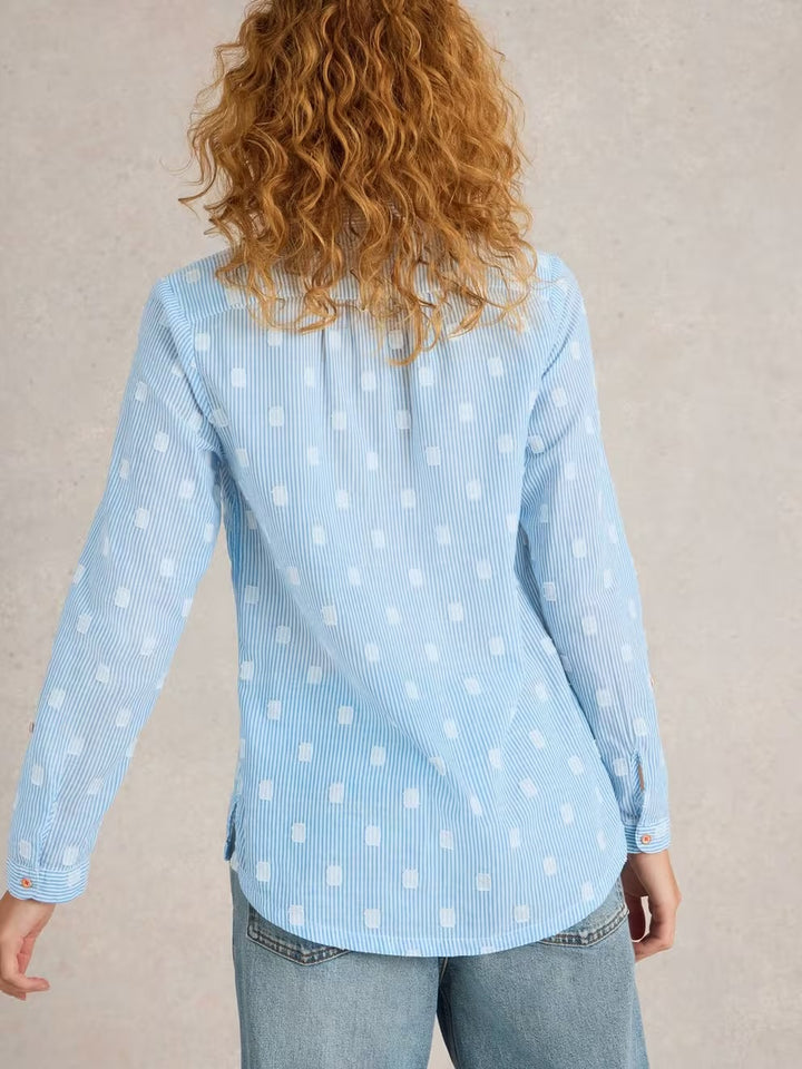 SOPHIE ORGANIC COTTON SHIRT BLUE MLT