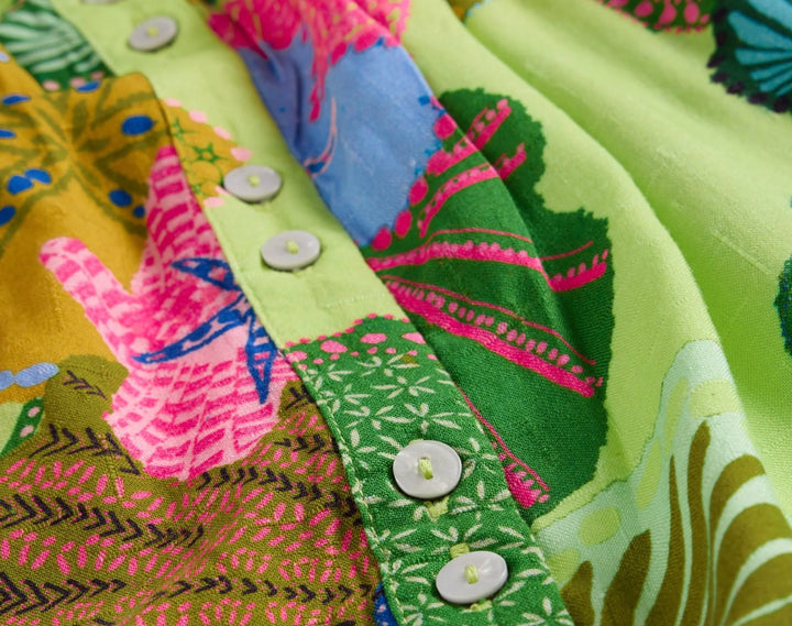 GREEN MULTI PHOEBE MIDI DRESS