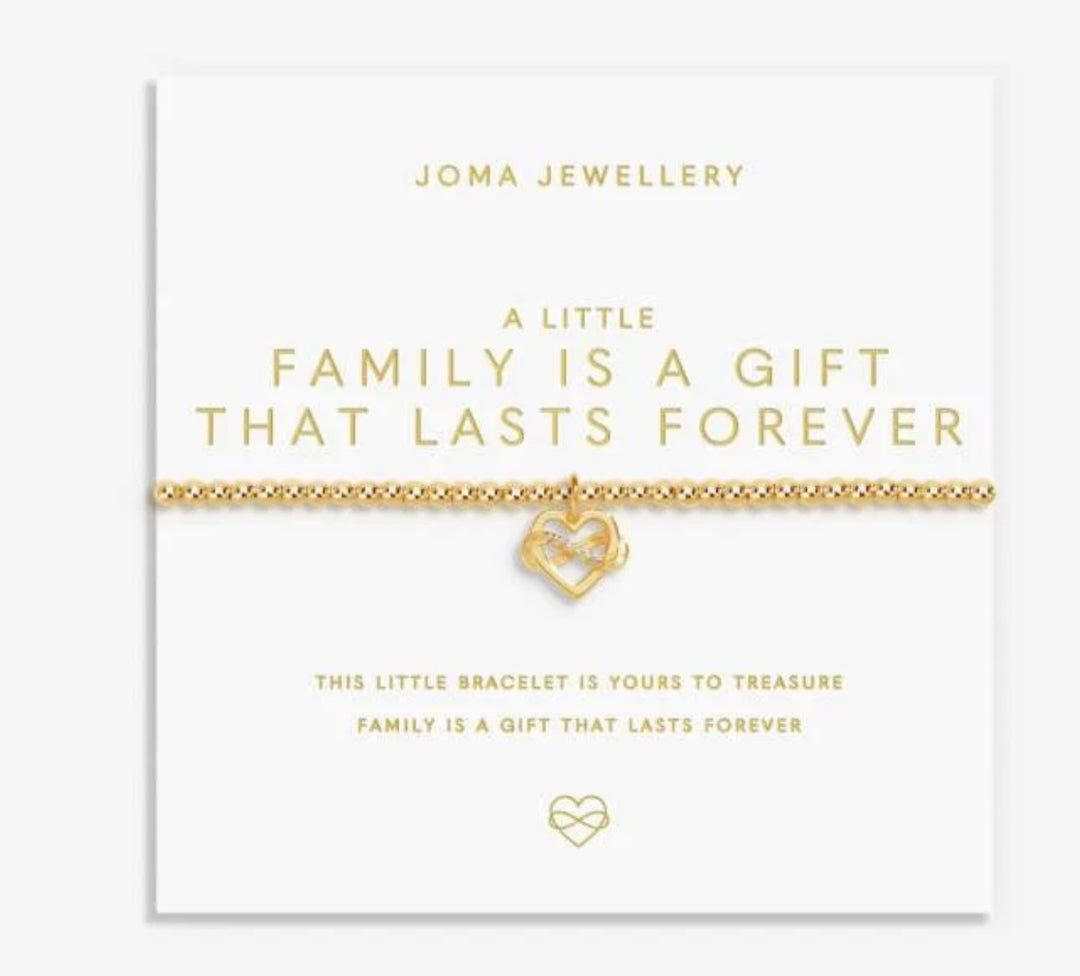 A LITTLE FAMILY IS A GIFT THAT LASTS FOREVER GOLD BRACELET